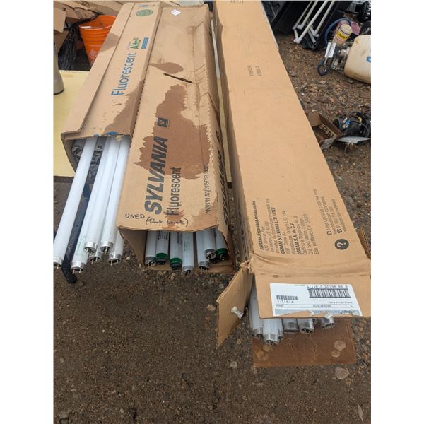 mixed fluorescent lights, T8, open boxes, new and used