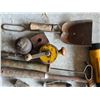 Image 4 : Antique and vintage tools with a metal basket