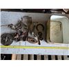 Image 1 : Antique tools, pullies, sad iron, oiler, insulators