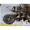 Image 3 : Antique tools, pullies, sad iron, oiler, insulators