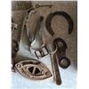Image 5 : Antique tools, pullies, sad iron, oiler, insulators