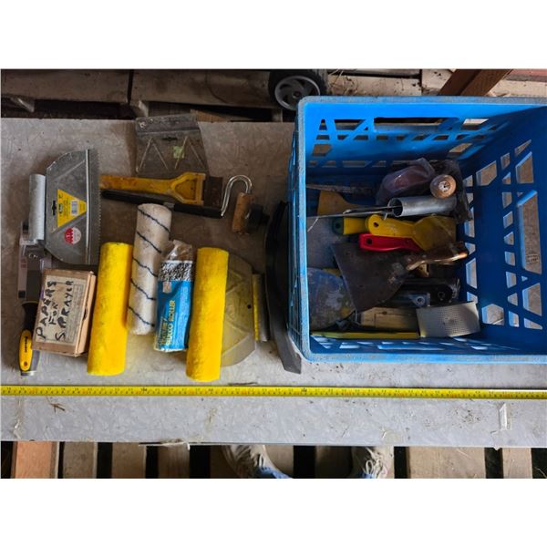 Painting supplies and scrappers