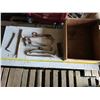 Image 1 : Assortment of tools, antique axe head-