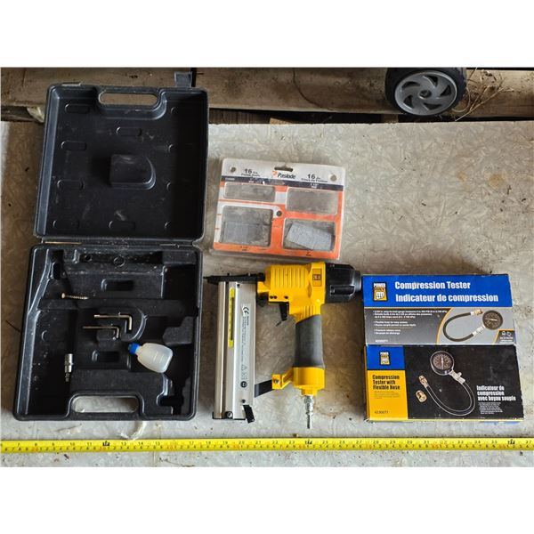 Nail gun , nails, and compression testers