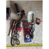 Image 2 : Assortment of items, chainsaw blade, light, jeans