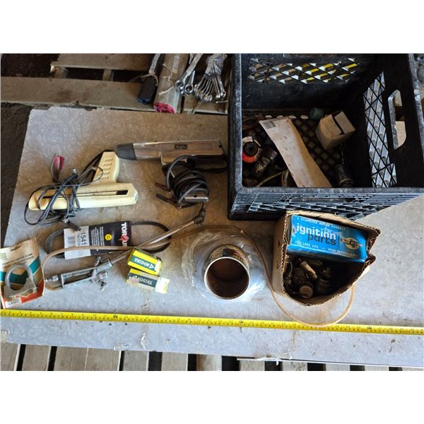 Crate of hardware and tools