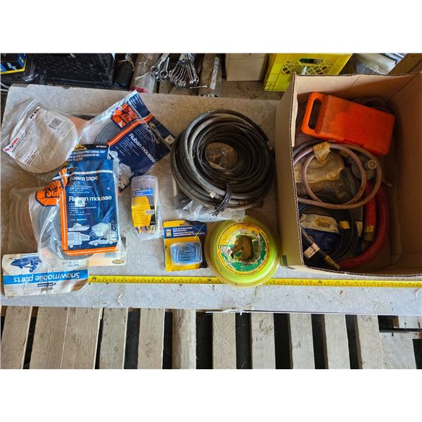 Assorted hardware- hoses, screw driver set