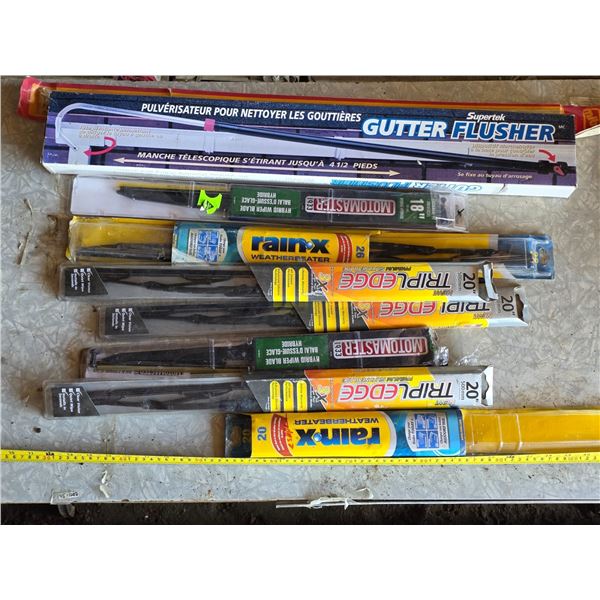 Wiper blades and gutter flusher