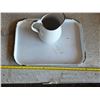 Image 1 : Enamel tray and pitcher
