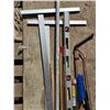 Image 3 : Assortment of tools- level, measuring sticks