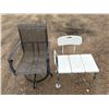 Image 1 : White Shower Bench and Patio Chair.