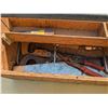 Image 3 : Vintage wooden toolbox, with tools