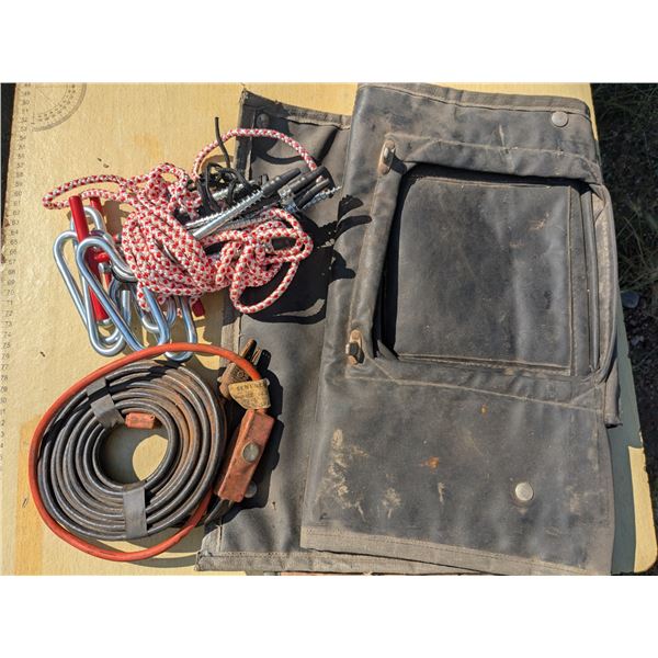 Screw in tent pegs, winter grill cover for truck, heat tape