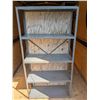 Image 1 : Metal shelves with wooden backing, 30x12x58"