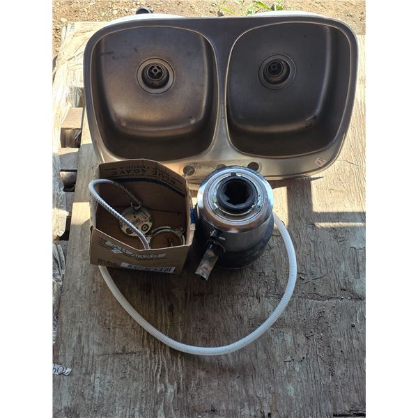 Sink , garbage disposel and hose