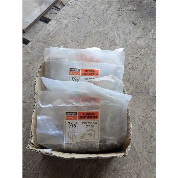 6 bags plywood sheathing clips, some opened/used
