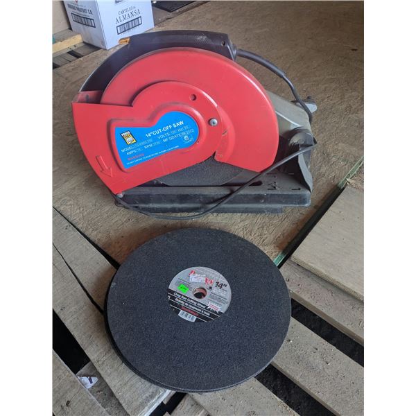 Steel cut off saw with extra blades