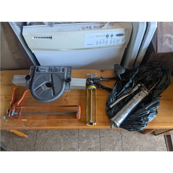 Grease gun, "knee kicker", solder iron plus extras
