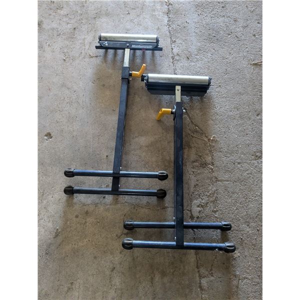 2 Mastercraft folding material stands, with rollers