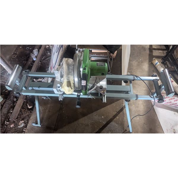 1-0" Mitre saw on adjustible length material stand