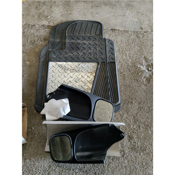 Tow mirrors for Ford and floor mat