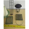 Image 2 : Various types of metal bird feeders.