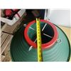 Image 3 : Vintage-style green and red hard plastic Christmas tree stand.