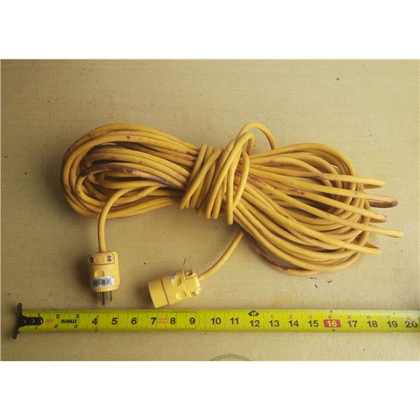 Heavy-duty yellow extension cord. (Untested)