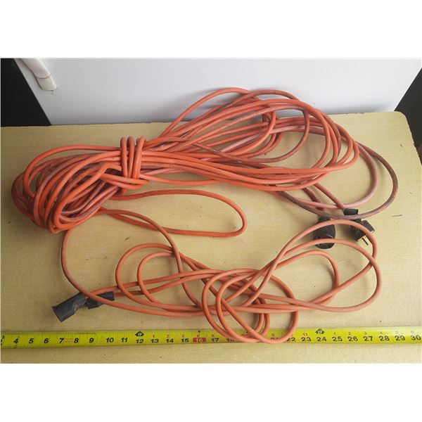 (2) Orange extension cords. (Untested) (Minor Cuts Seen, See Photos)