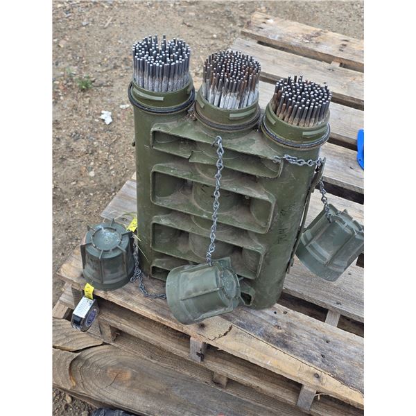 Military explosive ammo containers- full of welding rods