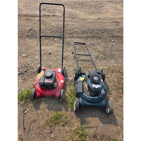 2 Lawn mower- untested- one leaks gas