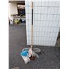 Image 1 : Floor duster mop, heads, and toilet plunger