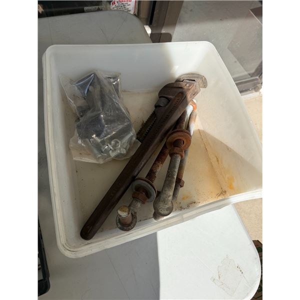 Pipe wrench and other items