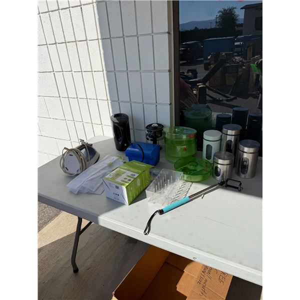 Assorted kitchen and household items