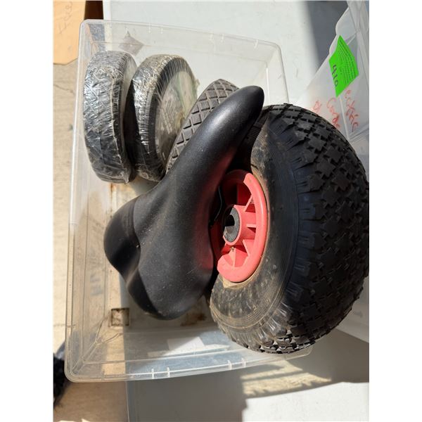 Wheels tire and bike seat