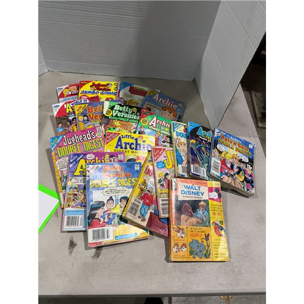 Archie comics and one Walt Disney comic digest