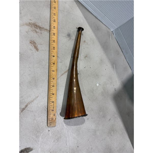 vintage copper and brass hunting horn