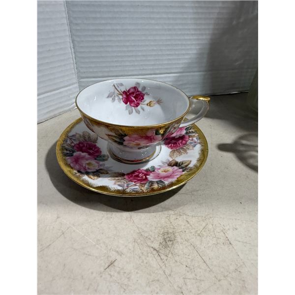 Shafford hand fainted Japan, teacup and saucer
