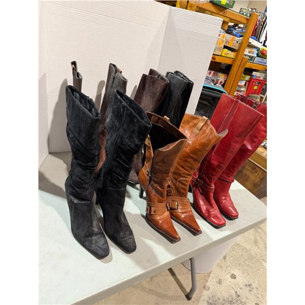 Six pairs of boots size 8/8.5