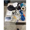 Image 1 : Electronic items and LED bulb and power cords