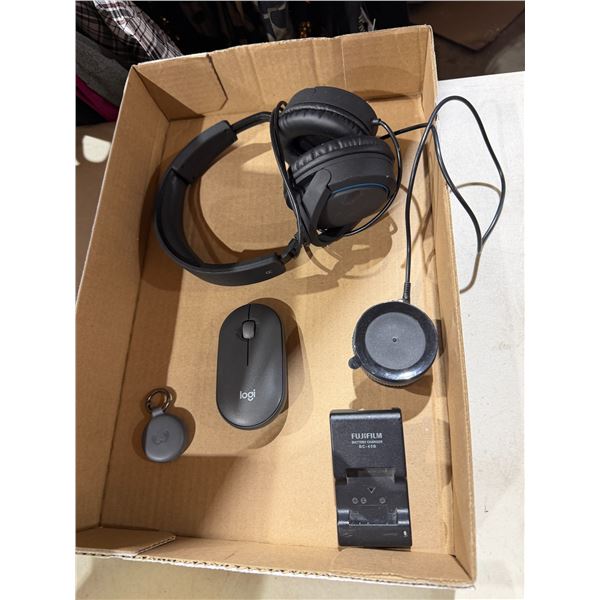 Headphones, mouse, and other electronic items
