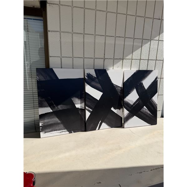 Three piece canvas artwork