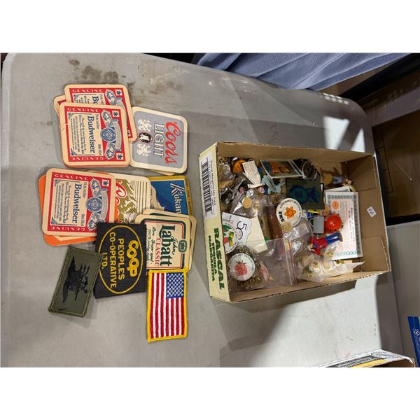 Pins and coasters et