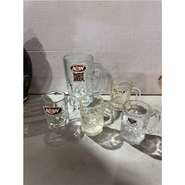 A&W glass mugs