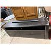 Image 1 : Media cabinet in 59" x 15 1/2" legs are inside. Handles are inside. It was never fully put together.