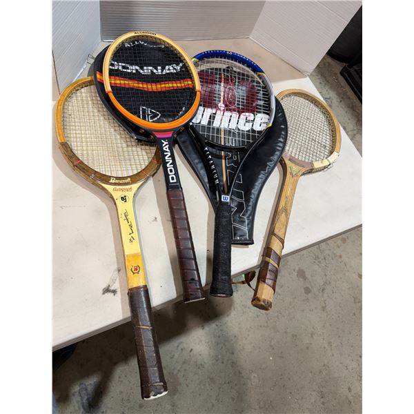 Assorted sports rackets