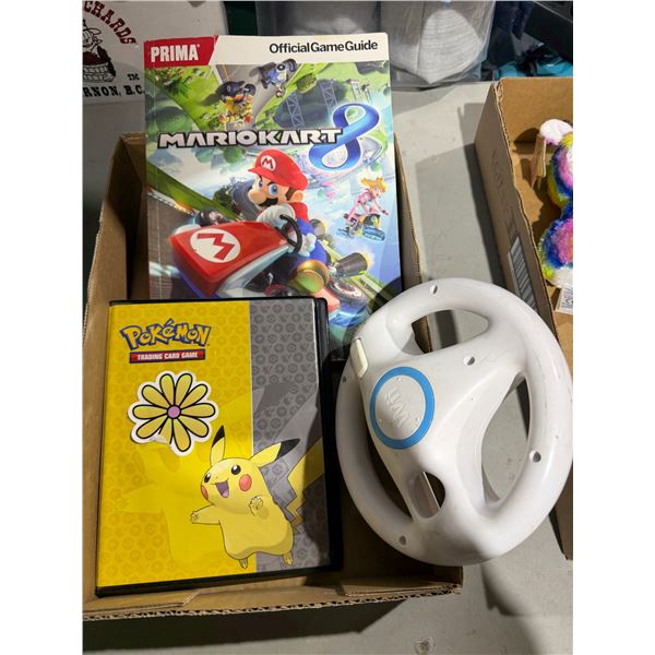 Pokémon trading card game book empty Mario kart official game, guide book and Wii controller