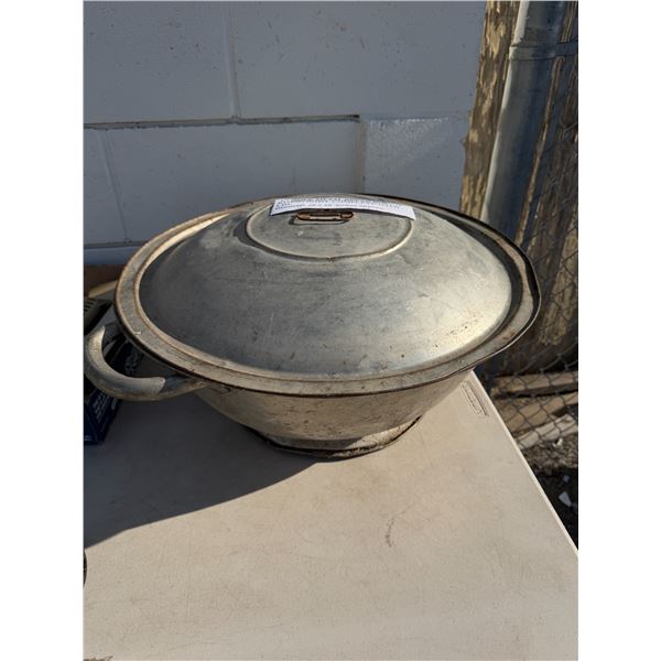 Antique Metal bread dough rising bowl