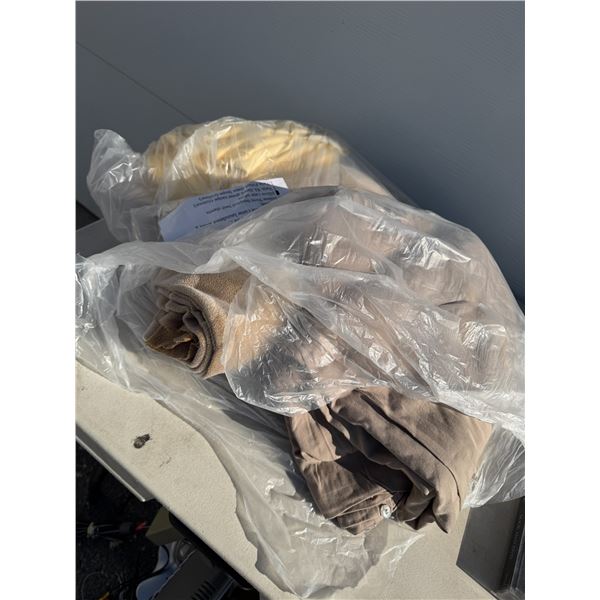 Beige throw approximately 90 x 100" two yellow twin hospital, bedsheets, pillowcase, twin fitted she