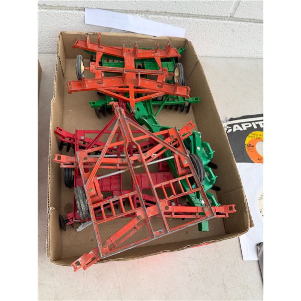 Vintage toy tractor implements ERTL company and other others